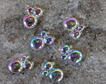 6 Bubbles Flat Back Buttons Size 5/8"