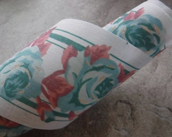 Cream Floral Fabric Ribbon You choose the length