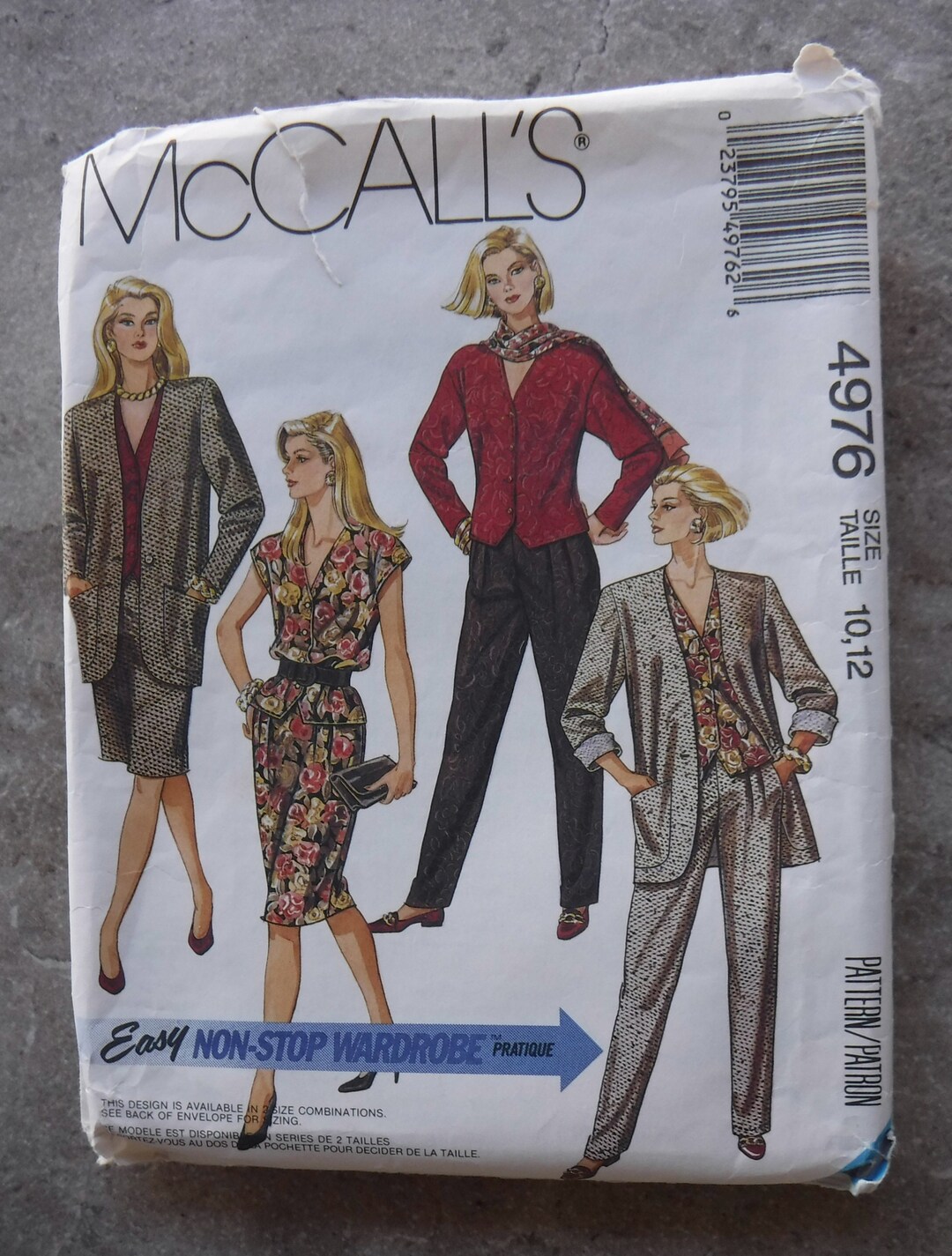 Mccalls Pattern Misses Unlined Jacket, Blouse, Skirt and Pants 4976 ...