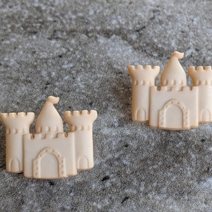 2 Sand Castle Shank Buttons Size 7/8&quot;