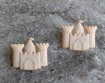 2 Sand Castle Shank Buttons Size 7/8"