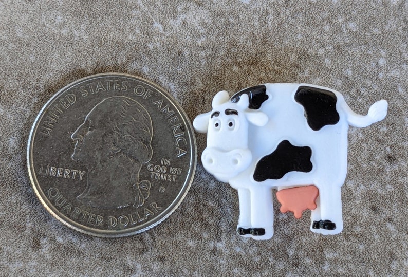 2 Farm Animal Cow Shank Buttons Size 1 1/8 image 2
