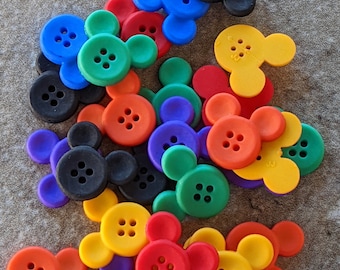 6 Disney Mickey Mouse Sew Thru Head Size 5/8"