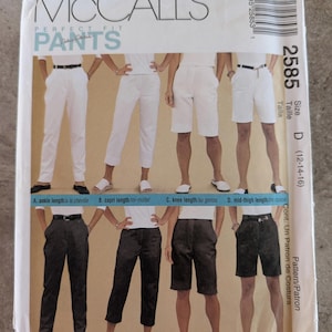 McCalls Pattern Misses Pants 2585 Complete Cut Size 12-16