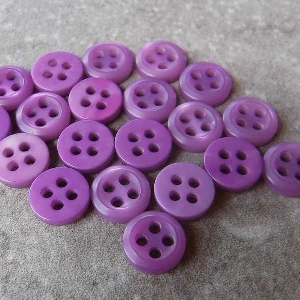 20 Mulberry Purple Small Slope Rim Round Buttons Size 5/16"