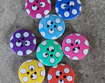 Polka Dot Round Buttons 3/4" Sewing Crafting You choose the color