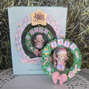 Enesco Precious Moments Baby's First Christmas Girl Ornament 1993 - Etsy