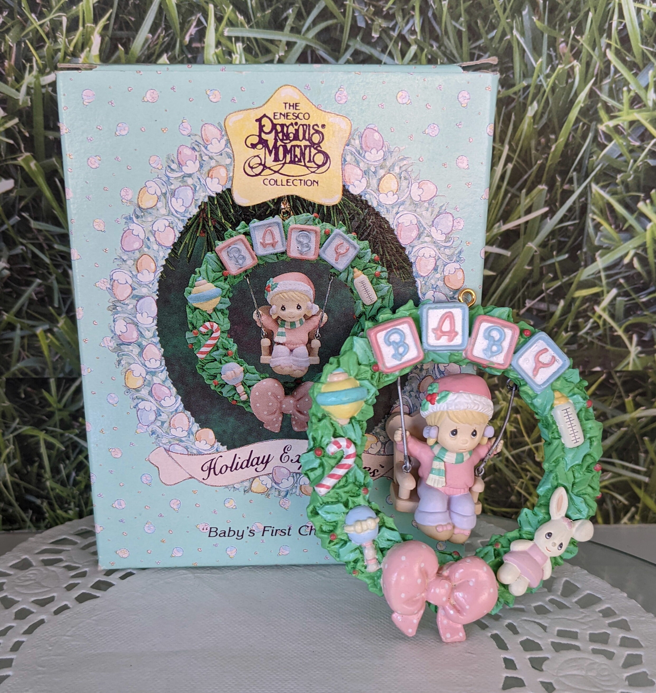Enesco Precious Moments Baby's First Christmas Girl Ornament 1993 - Etsy