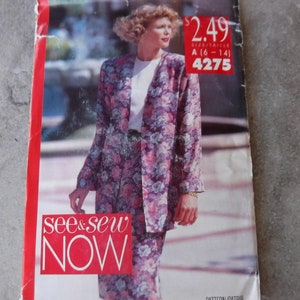 Butterick Pattern Misses Jacket and Dress 4275 Complete Uncut Size (6,8,10,12,14)
