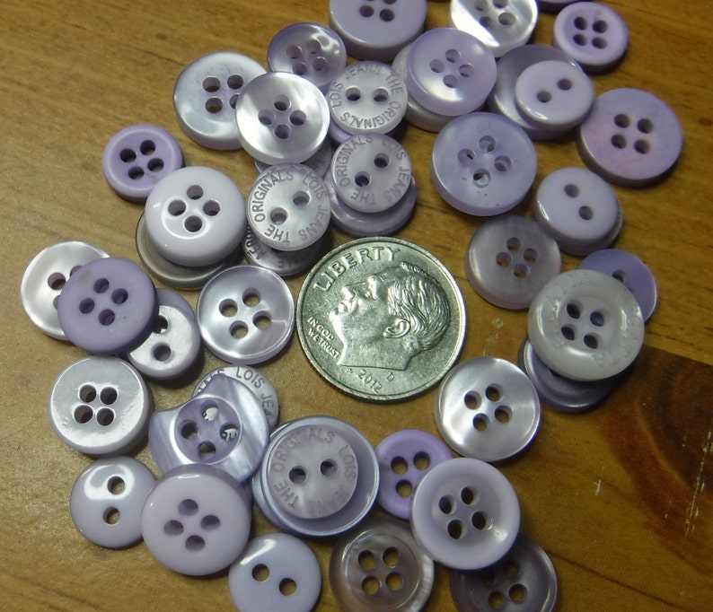 Light Purple Buttons, 50 Small Assorted Round Sewing Crafting Bulk Buttons image 3