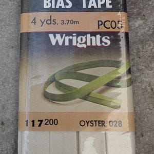 Wrights Oyster Bias Tape Single Fold A34