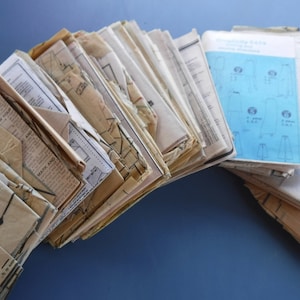Sewing Pattern Paper Pack - Pieces of Pattern Tissue & Instructions for Decoupage/Altered Art/Mixed Media/Ephemera