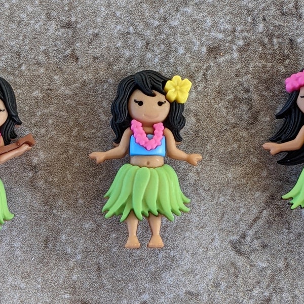 2 Hula Girl Shank Buttons You choose the style