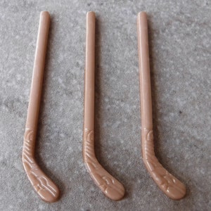 3 Hockey Sticks Flat Back Embellishment Buttons Size 7/16&quot;