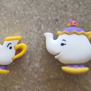 2 Disney Mrs. Potts and Chip Beauty & The Beast Shank Buttons Crafting Sewing