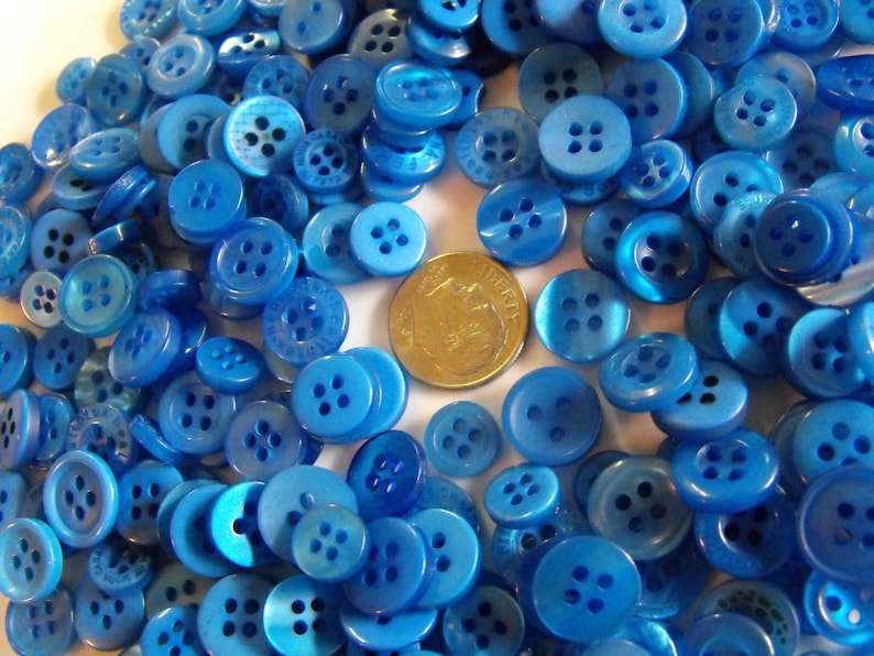 Blueberry Buttons 500 Small Assorted Round Sewing Crafting Bulk Buttons