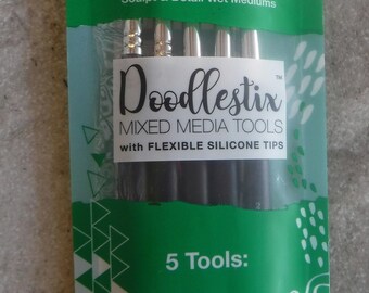 Doodlestix Mixed Media Tools with flexible silicone tips Ink Brush