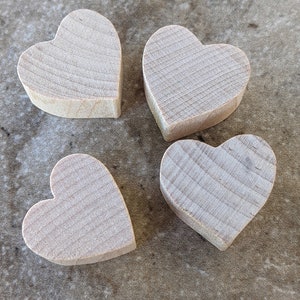 Wooden Fat Hearts Cut Wood