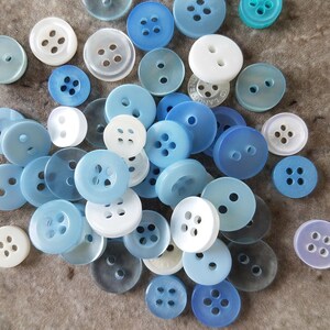 Winter Buttons, 50 Small Assorted Round Sewing Crafting Bulk Butons
