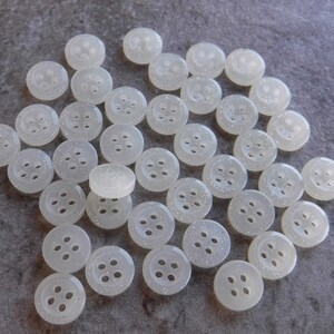 16 Ivory All Glitter Round Buttons Size 3/8&quot;.