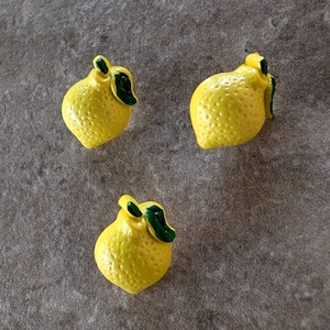 3 Fresh Lemon Shank Buttons Size 9/16&quot;