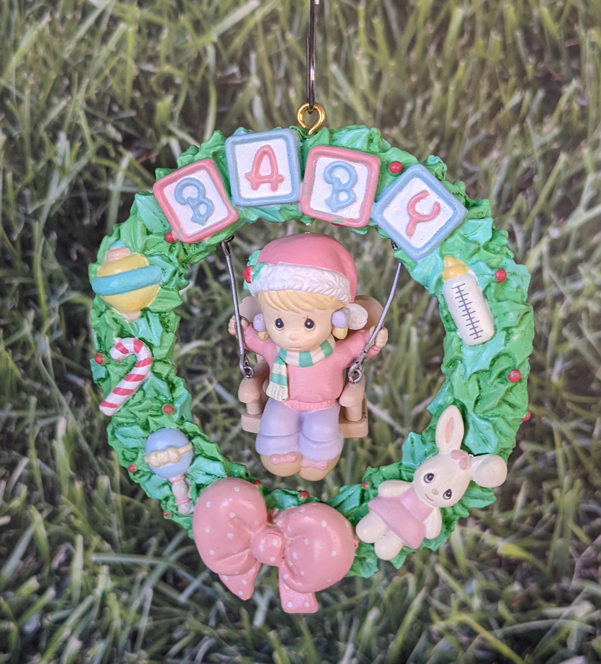 Enesco Precious Moments Baby's First Christmas Girl Ornament 1993 - Etsy