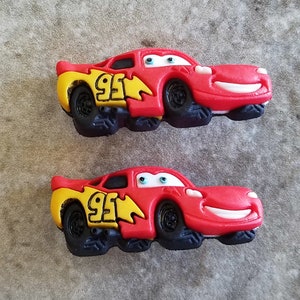 2 Disney Lightning McQueen Cars Shank Buttons Size 1 7/16&quot;