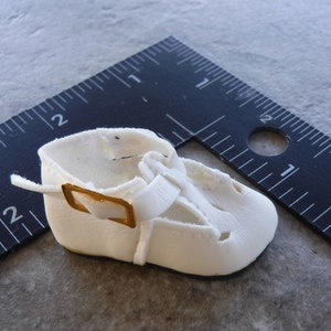 Doll Shoes White Stitched