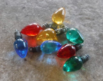 6 Mini Christmas Light Buttons Size 11/16"