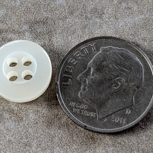 10 off White Wide Rim Round Buttons Size 7/16