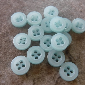26 Baby Blue Scoop Center Round Buttons Size 5/16&quot;