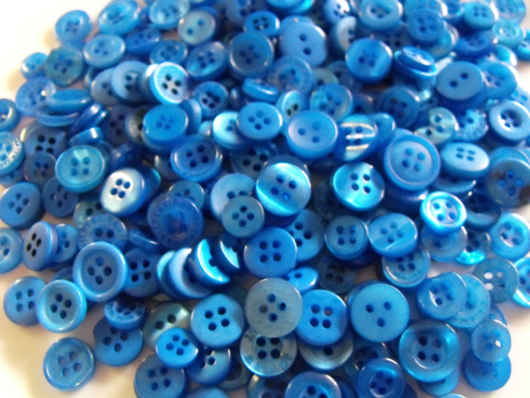Blueberry Buttons, 50 Small Assorted Round Sewing Crafting Bulk Butons ...