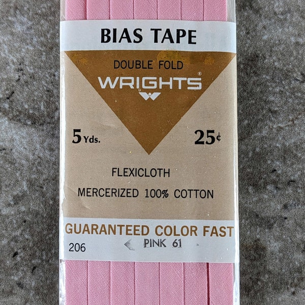 Vintage Wrights Double Fold Bias Tape Pink