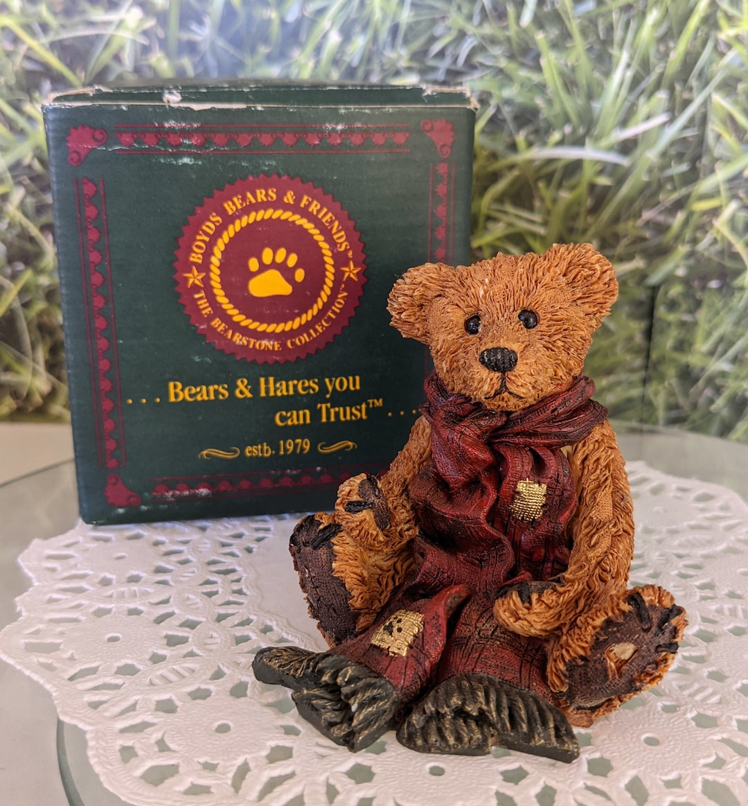 Boyds Bears and Friends くまの置物 Boyds Bears and Friends Grenville With Red Scarf - Etsy