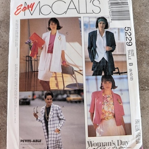 McCalls Pattern Misses Coat or Jacket 5229 Complete Uncut Sizes 8-12