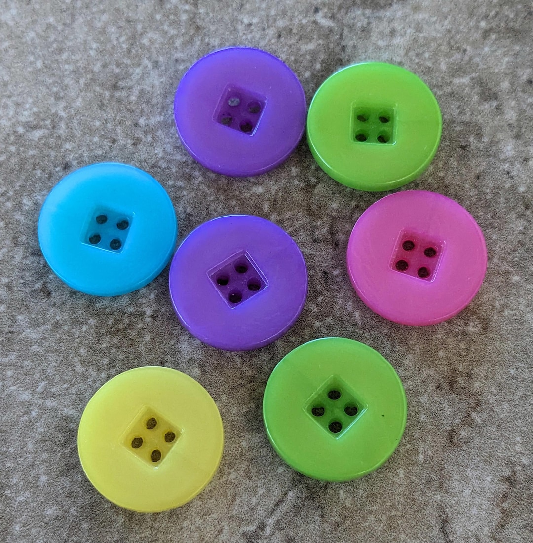 Wide Rim Natural Button 7 Super Thick Wide Rim Large Summer Mix Round Buttons Size 13/16
