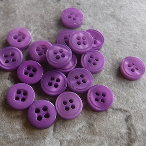 25 Purple Double Sided Outside Ring Round Buttons Size 5/16&quot;
