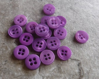 25 Purple Double Sided Outside Ring Round Buttons Size 5/16"
