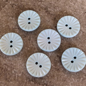 6 Light Teal Inside Wavy Round Rim Round Buttons Size  11/16&quot;