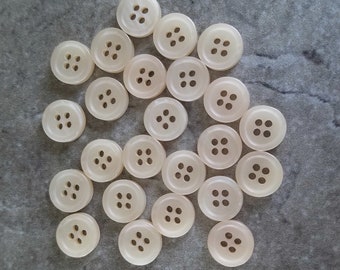 24 Tan Latte Small Irredescent Shine Round Buttons Size 3/8"