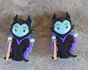 2 Disney Maleficent Shank Buttons Size 1 3/8"