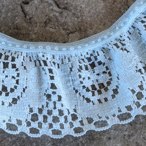 Vintage Blue Puffed Flower Lace Trim 5 yards