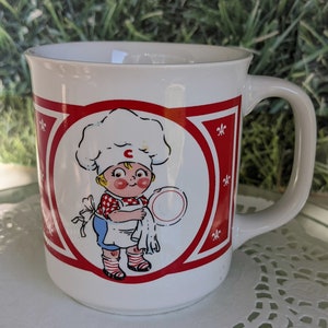 Vintage Campbell&#39;s Soup Mug. Boy Drying Dish.