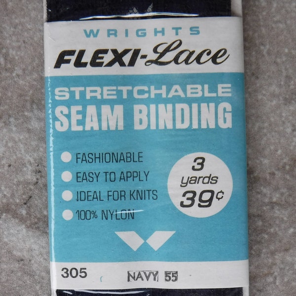 Wrights Navy Flexi Lace Stretchable Seam Binding