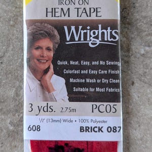 Vintage Wrights Hem Tape Iron On Brick B32
