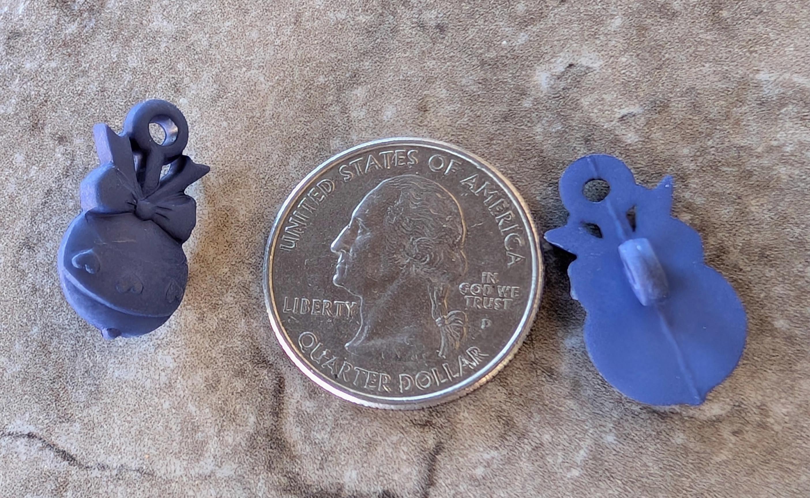 2 Baby Rattle Dark Blue Shank Buttons Size 13/16