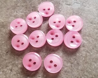 18 Pink Mini Flat Rim Round Buttons Size 5/16 Sewing Crafting - Etsy