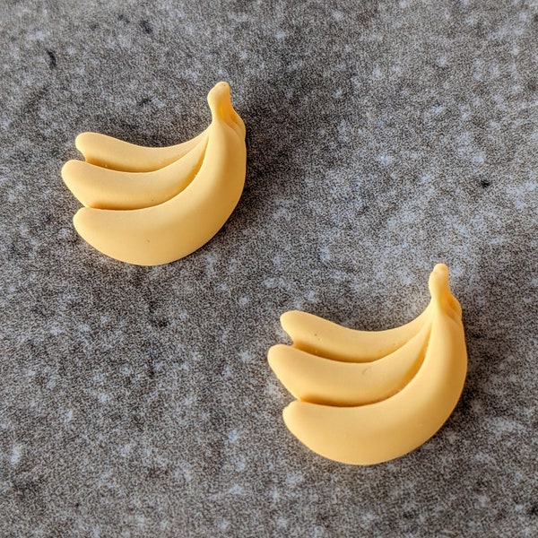 2 Solid Banana Flat Back Buttons Embellishments Size 1/2"