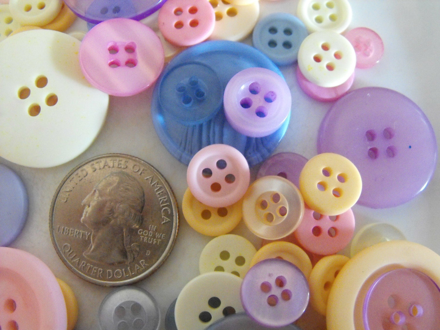 Pastel Buttons, 100 Bulk Assorted Round Multi Size Crafting Sewing ...
