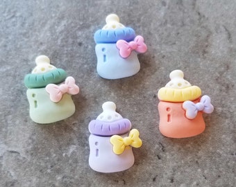 2 Fat Baby Bottle Flat Back Buttons Size 5/8"